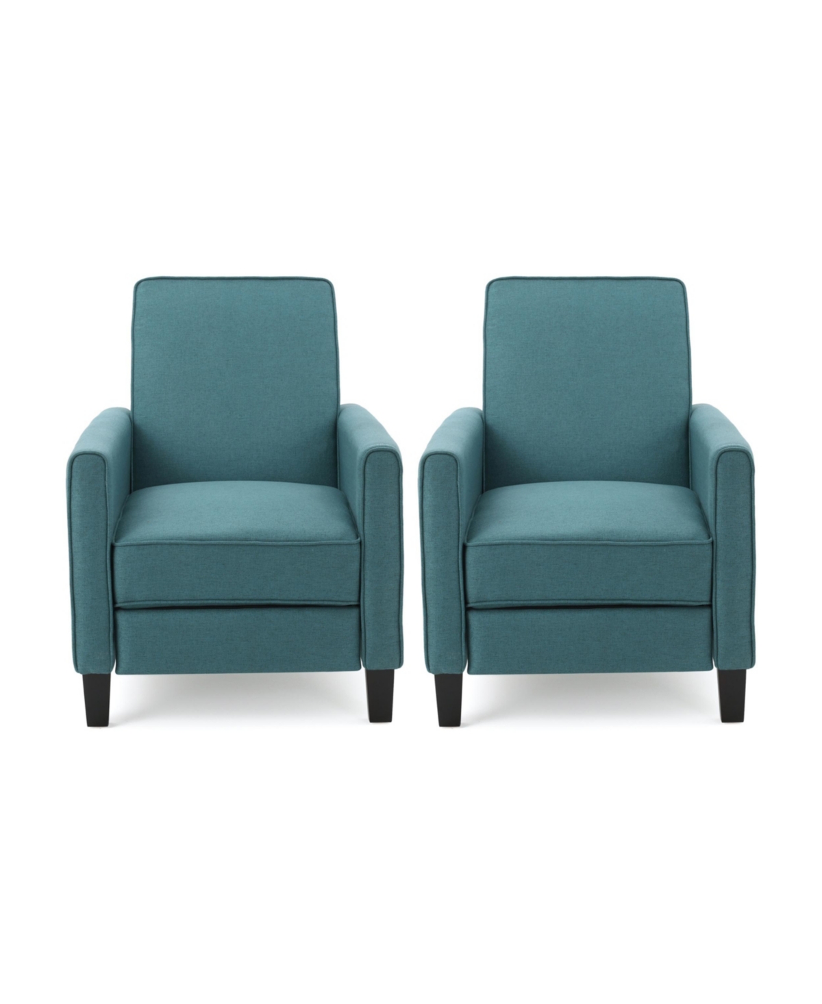 Noble House Darvis Contemporary Recliner Set, 2 Piece In Dark Teal
