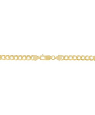 Concave Curb Link 20 Chain Necklace in 14k Gold-Plated Sterling Silver