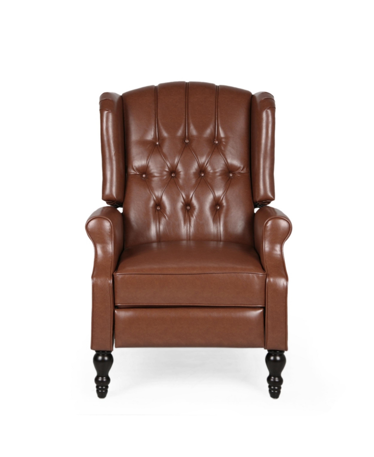 Noble House Walter Contemporary Tufted Recliner In Cognac Brown