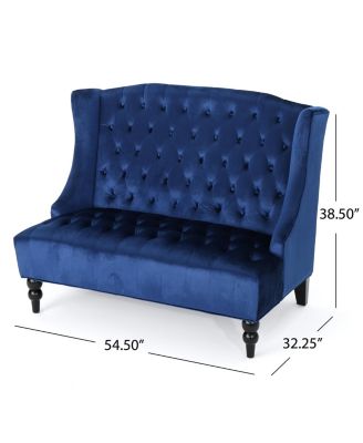 Leora Modern Glam Tufted Wingback Loveseat