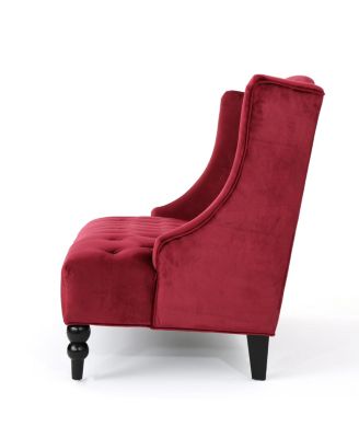 Leora Modern Glam Tufted Wingback Loveseat