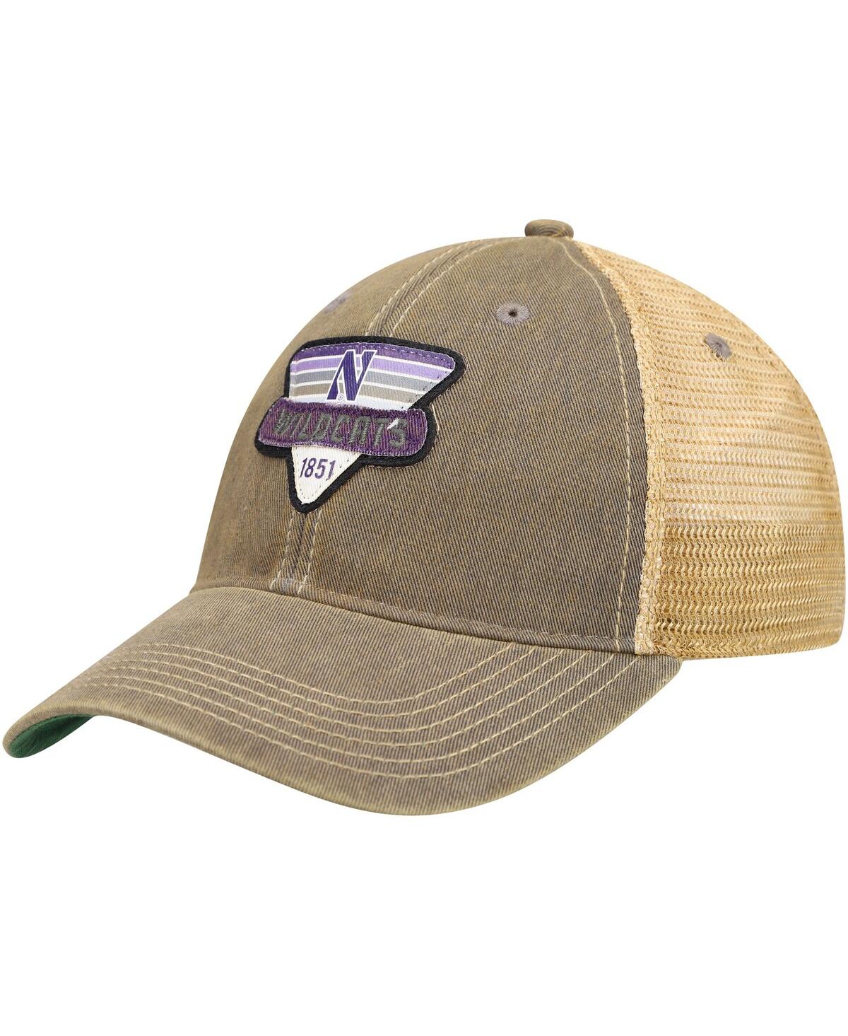 LEGACY ATHLETIC MEN'S GRAY NORTHWESTERN WILDCATS LEGACY POINT OLD FAVORITE TRUCKER SNAPBACK HAT 