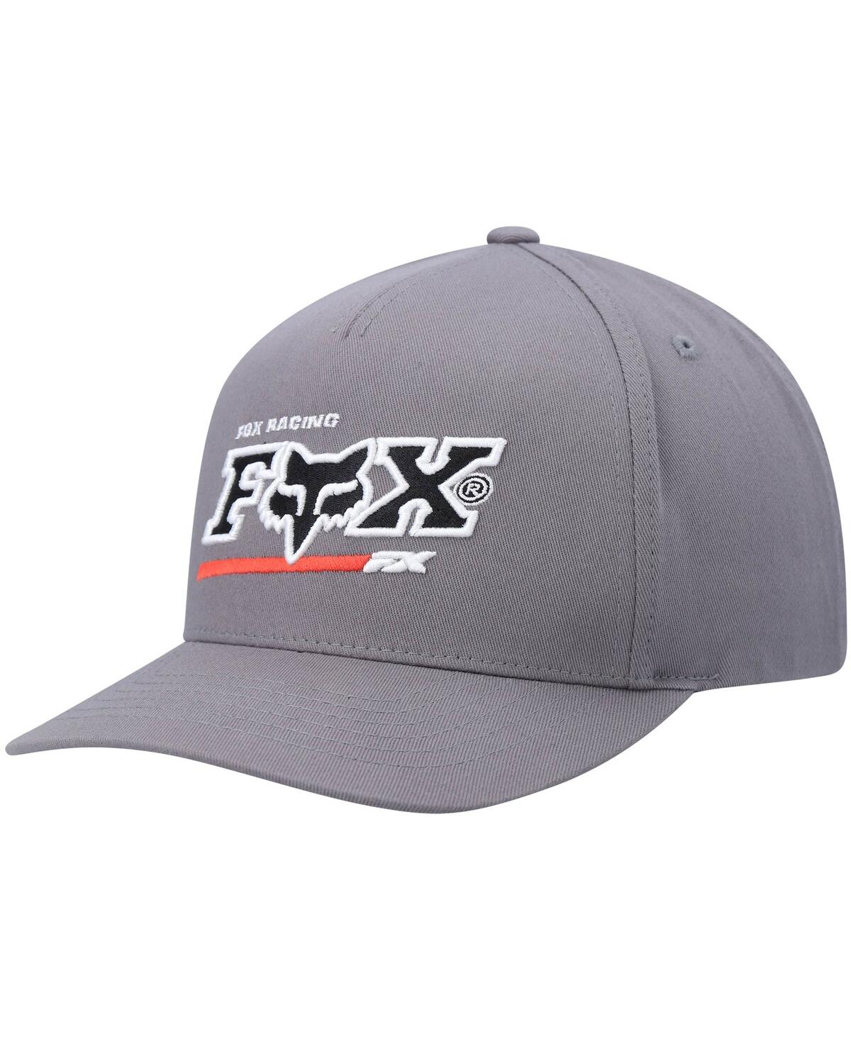 Shop Fox Men's Gray  Racing Powerband Snapback Hat