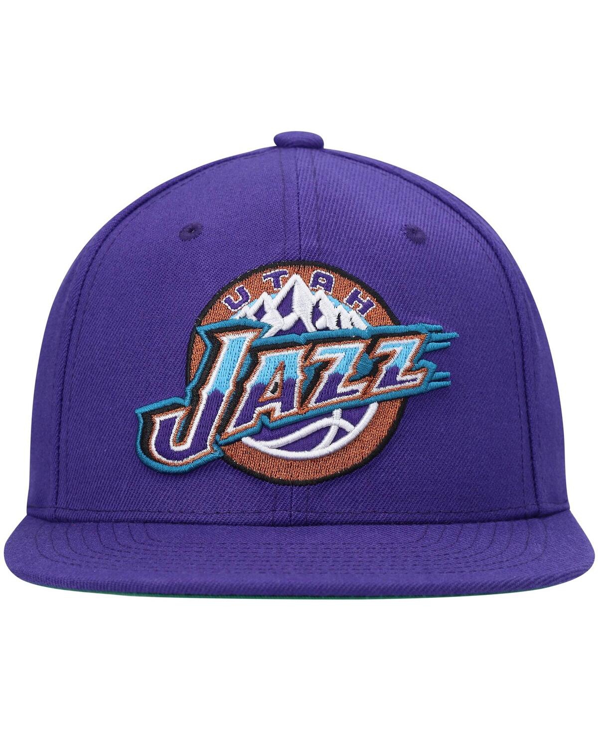 Shop Mitchell & Ness Men's  Purple Utah Jazz Hardwood Classics Team Ground 2.0 Snapback Hat