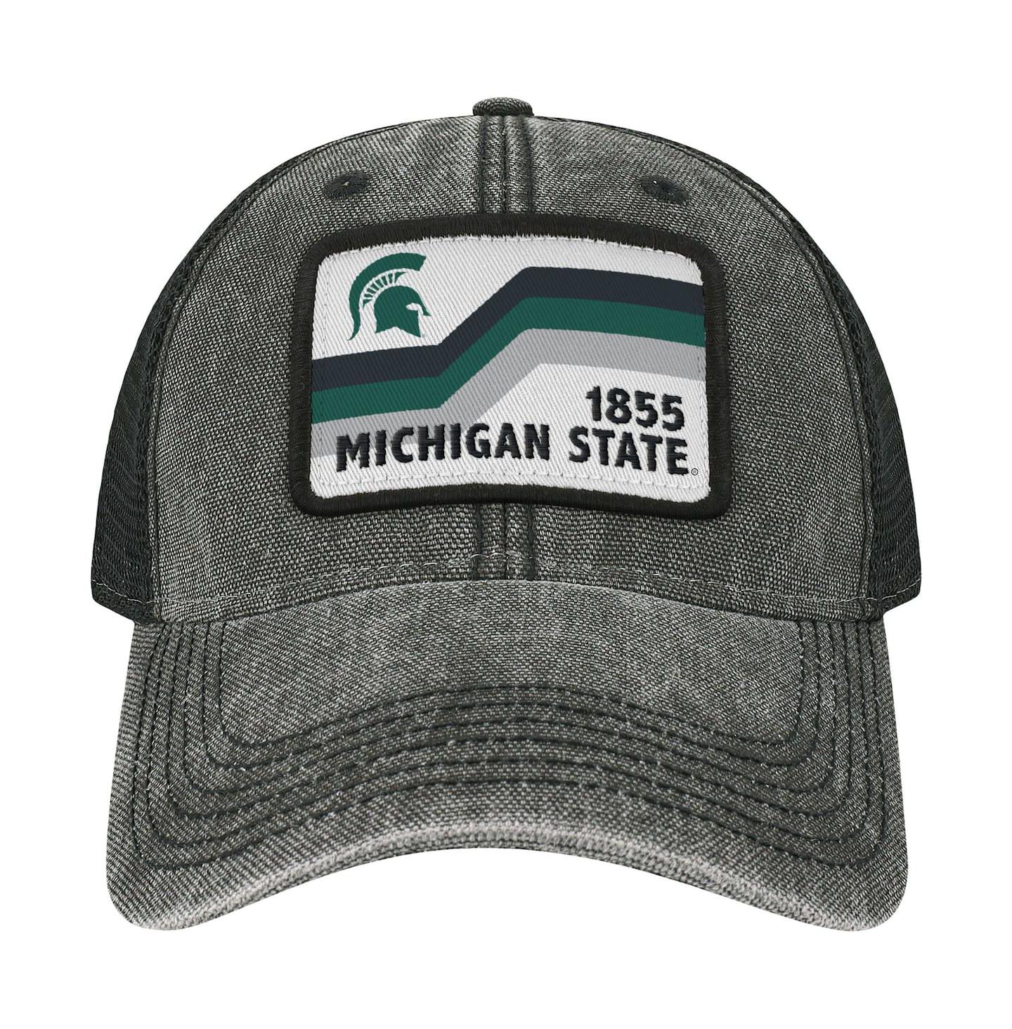 Мужская кепка Legacy Athletic Black Michigan State Spartans Sun & Bars Dashboard Trucker Snapback Hat — фото 3