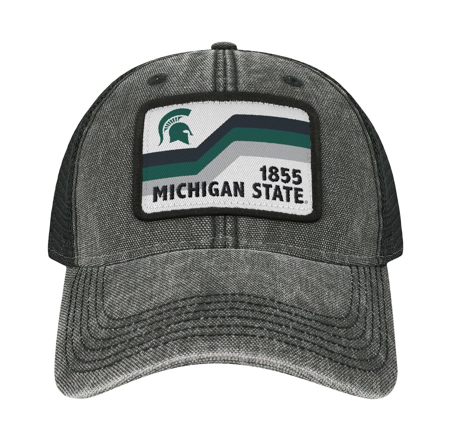 Men's Black Michigan State Spartans Sun & Bars Dashboard Trucker Snapback Hat