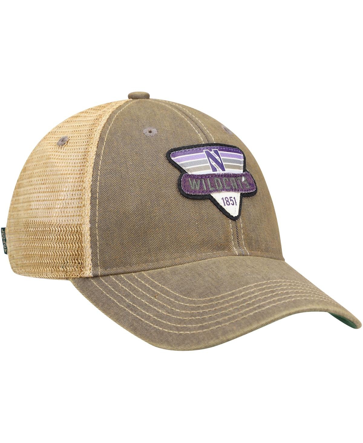 LEGACY ATHLETIC MEN'S GRAY NORTHWESTERN WILDCATS LEGACY POINT OLD FAVORITE TRUCKER SNAPBACK HAT 