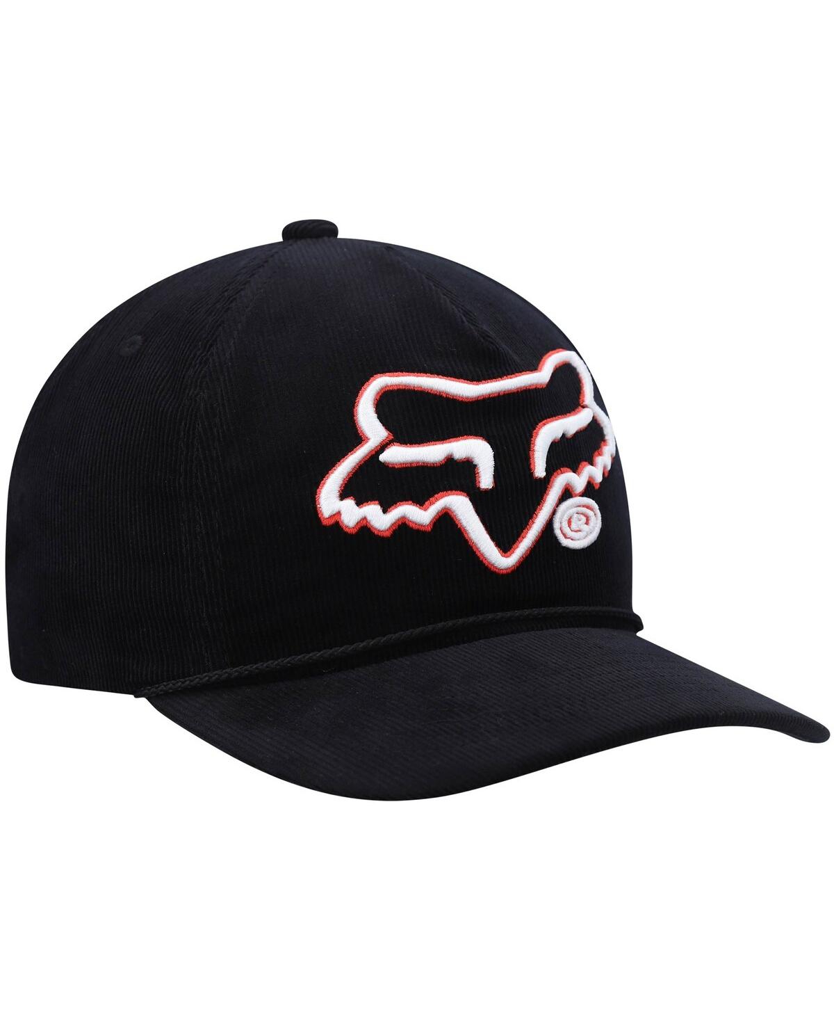 Shop Fox Men's Black  Racing Brushed Snapback Hat
