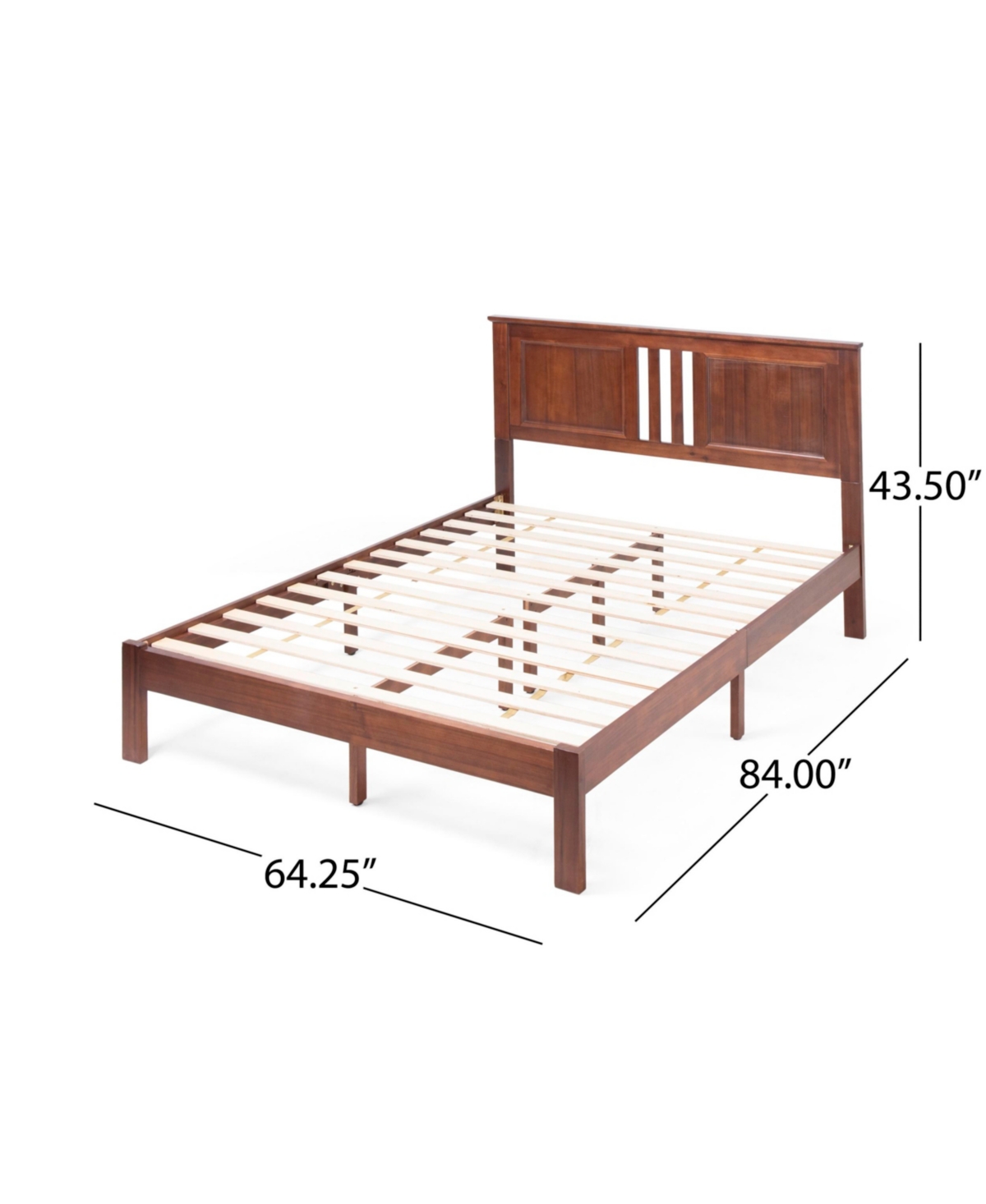 NOBLE HOUSE NORLAND MODERN FARMHOUSE ACACIA WOOD BED PLATFORM, QUEEN