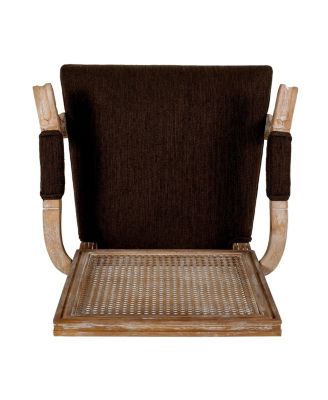 Maria French Country Wood and Cane Upholstered Dining Chair Set, 2 Piece