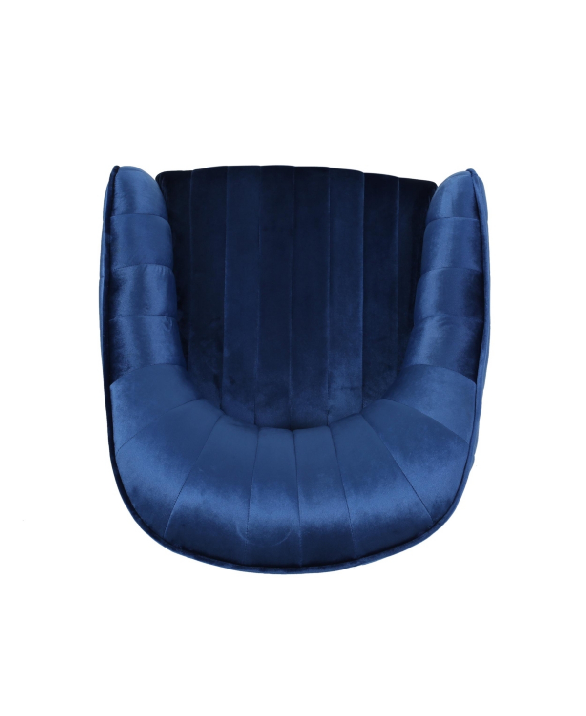 Noble House Channeled Glam Velvet Home Office Chair With Swivel Base In Navy