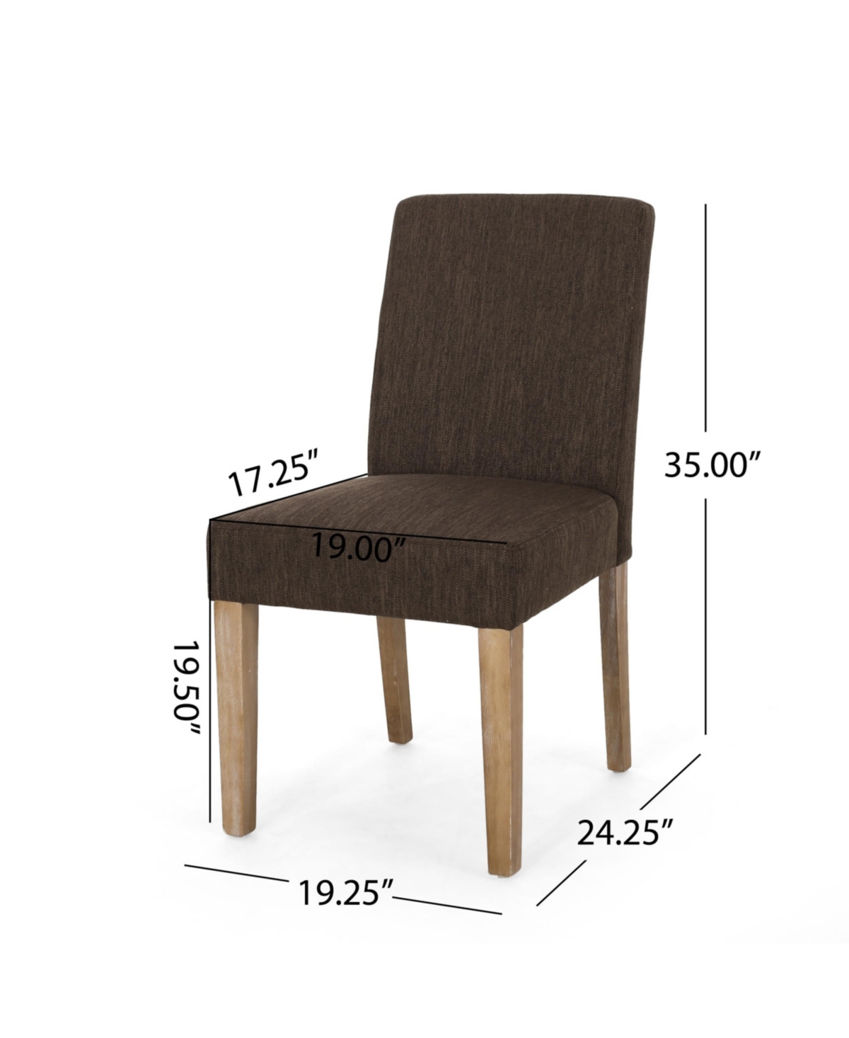 Noble House Kuna Contemporary Upholstered Dining Chair Set, 2 Piece In Brown