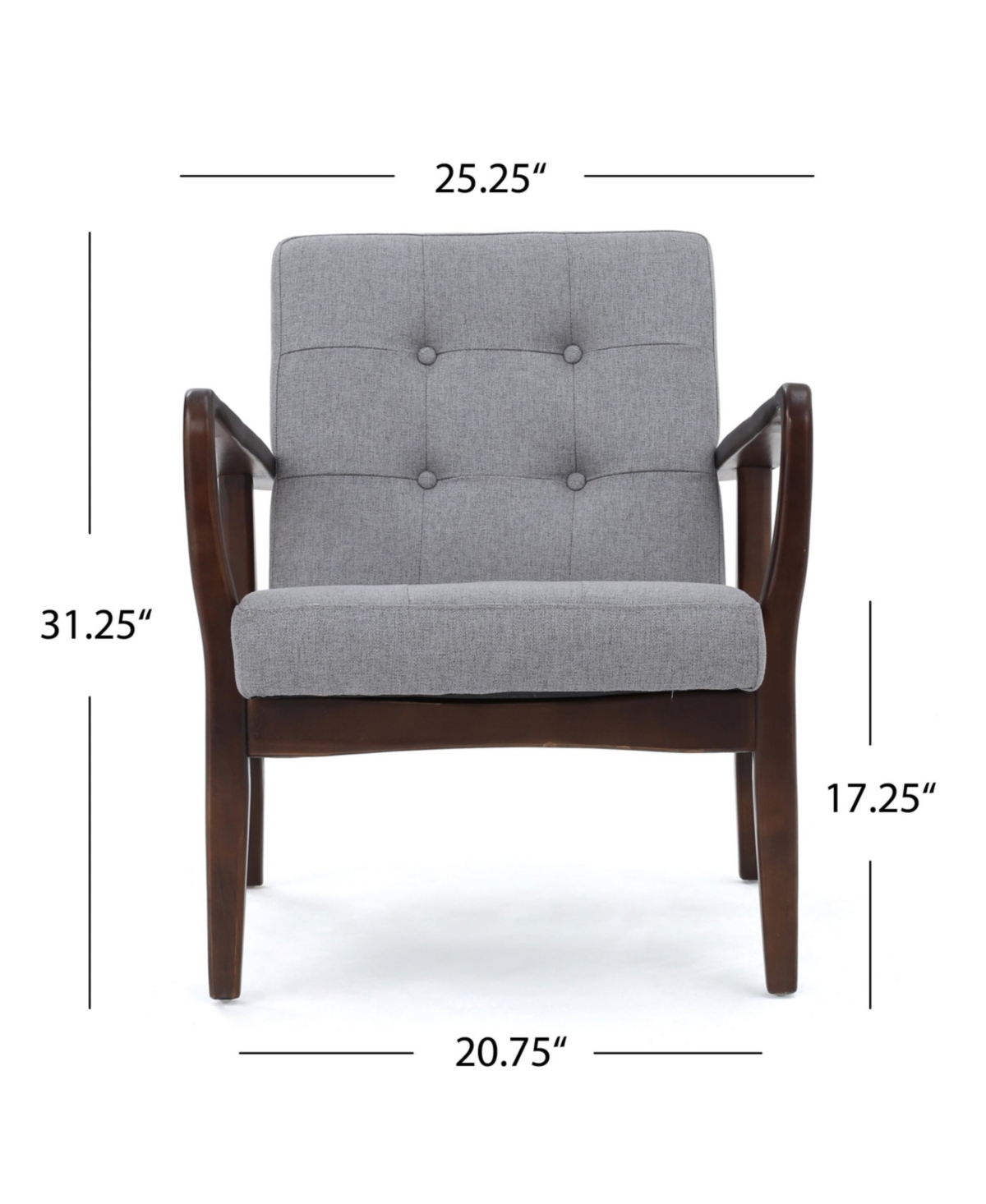 Noble House Brayden Club Chair In Gray