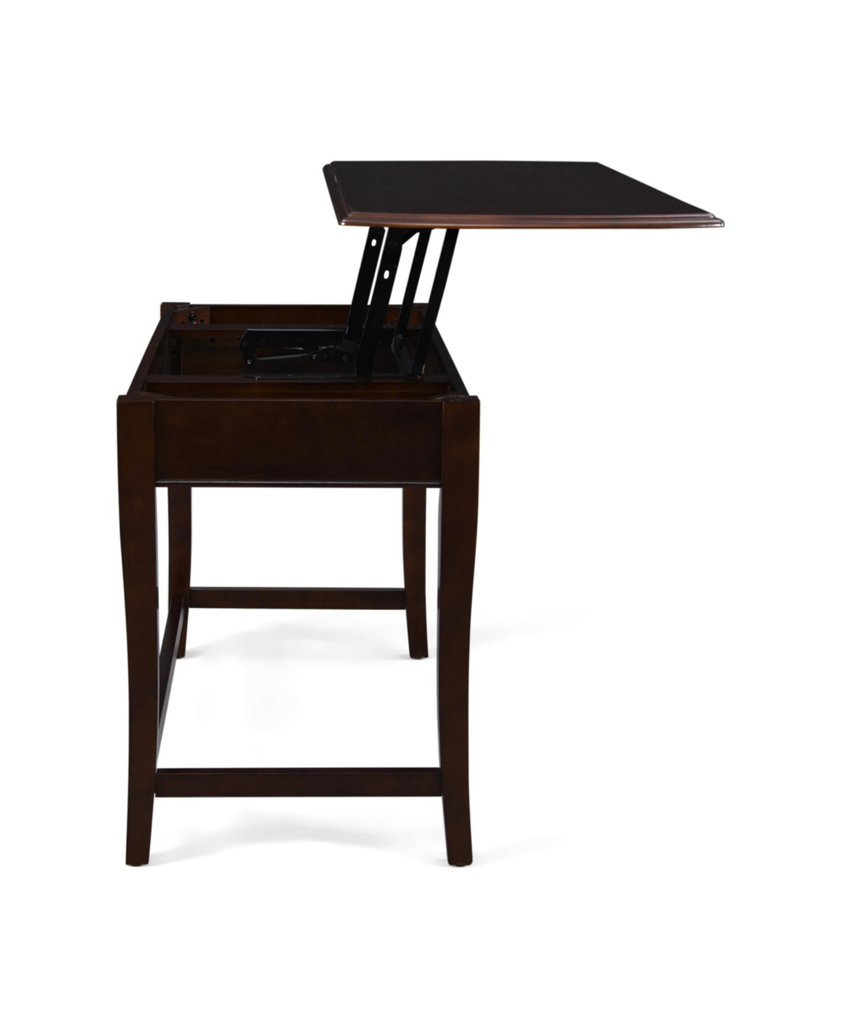 Noble House Rinehart Transitional Lift-top Standing Desk In Dark Brown