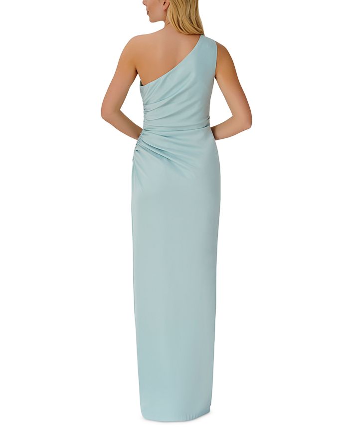 Aidan by Aidan Mattox One-Shoulder Ruched Gown & Reviews - Dresses - Women - Macy's