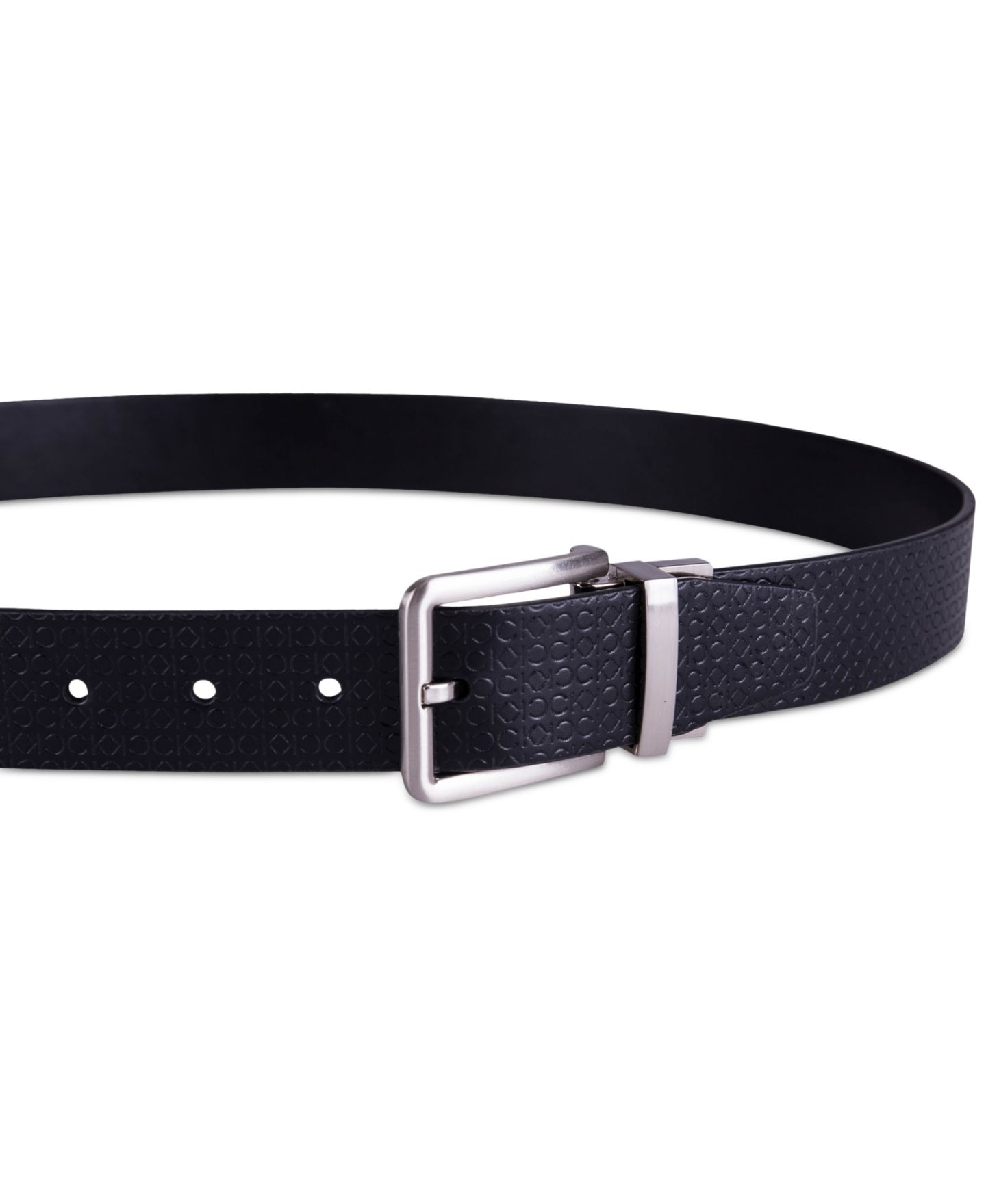Мужской ремень Calvin Klein Micro Logo Strap Reversible Casual Belt, цвет: Чёрный — фото 5