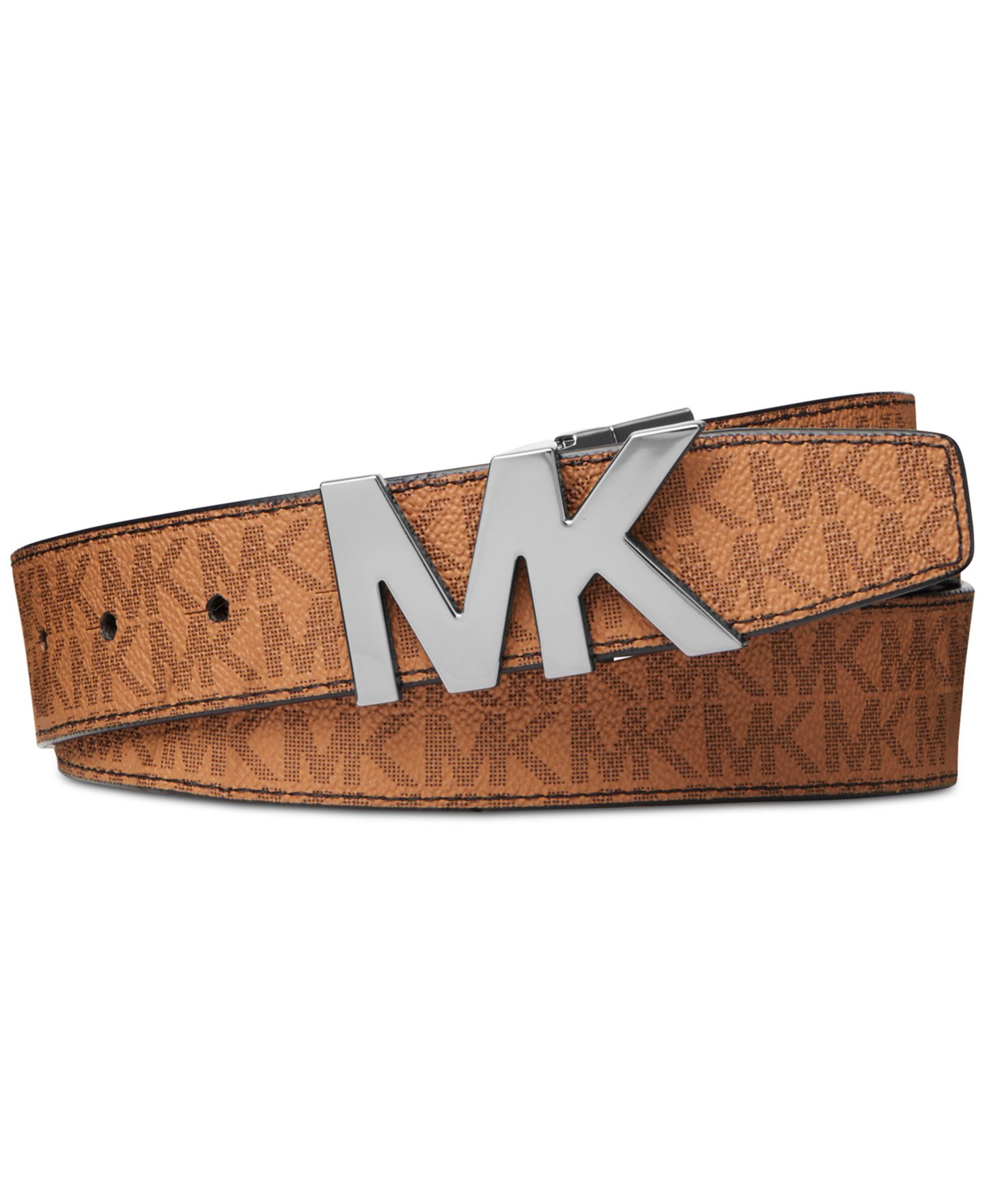 Мужской ремень Michael Kors Signature Reversible Logo Buckle Belt, цвет: Чёрный — фото 4