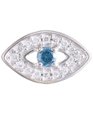 Macy's - Diamond Evil Eye Single Stud Earring (1/10 ct. t.w.) in 14k White Gold