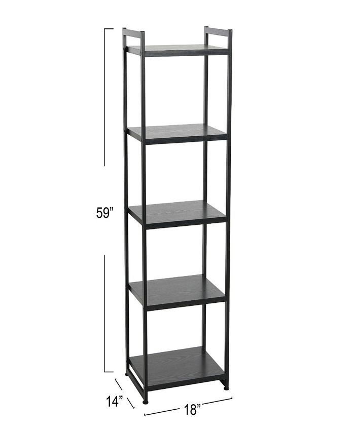 Household Essentials Tower Bookshelf, Tall and Narrow Bookshelf with 5 ...