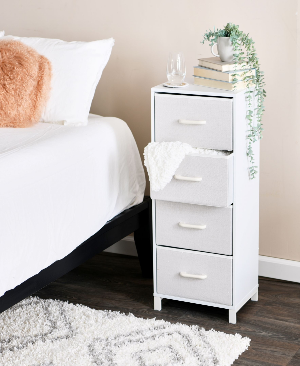 Shop Household Essentials 4 Drawer Dresser In Scandinavian White