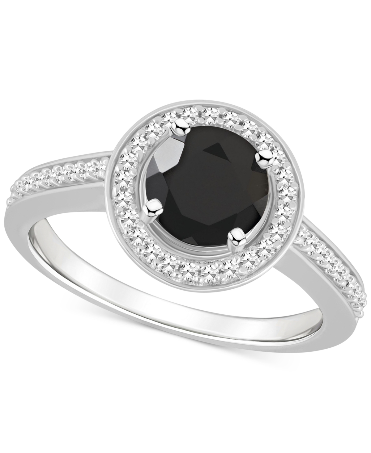 Macy's Cultured Freshwater Pearl & Diamond (1/5 Ct. T.w.) Halo Ring In Sterling Silver (also In Onyx, Labra