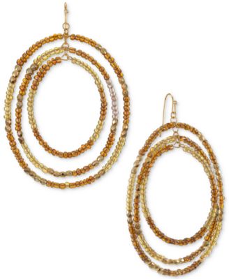 Photo 1 of Style & Co Gold-Tone Beaded Multi-Layer Hoop Earrings, Created for Macy's