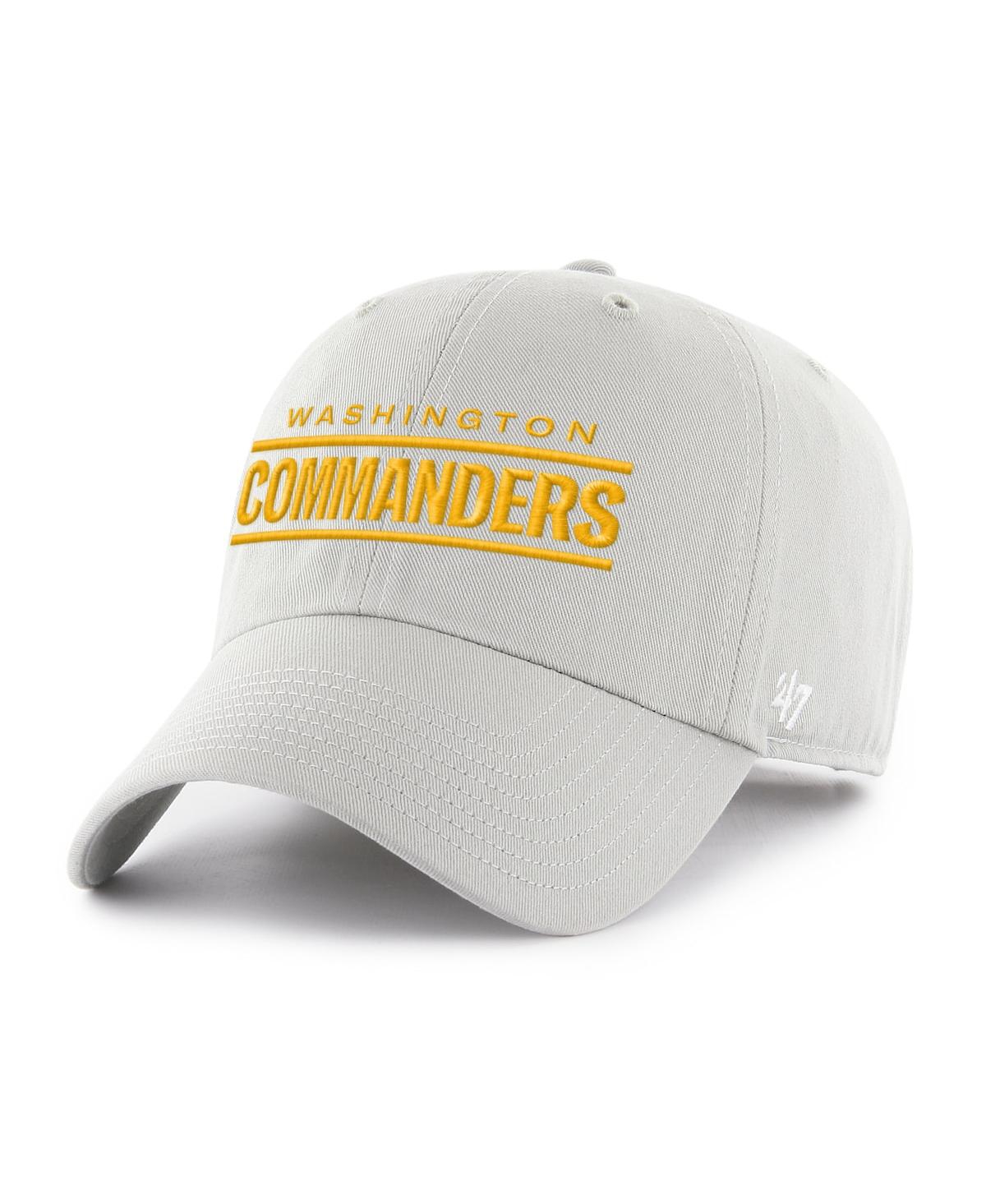 47 Brand Men's ' Gray Washington Commanders Script Clean Up Adjustable Hat