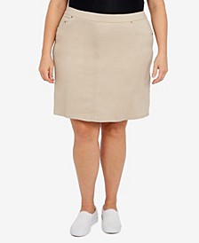 Plus Size Essentials Tech Stretch Pull On Skort with Elastic Wasitband