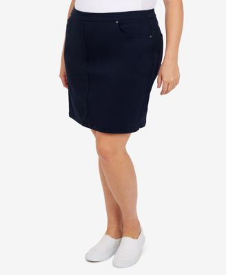 Plus Size Essentials Tech Stretch Pull On Skort with Elastic Wasitband