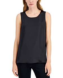 Petite Satin-Front Tank Top, Created for Macy's