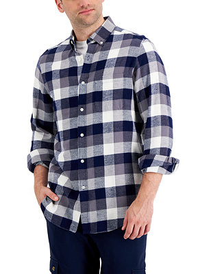Club Room Men's Regular-Fit Plaid Flannel Shirt, Created for Macy's ...