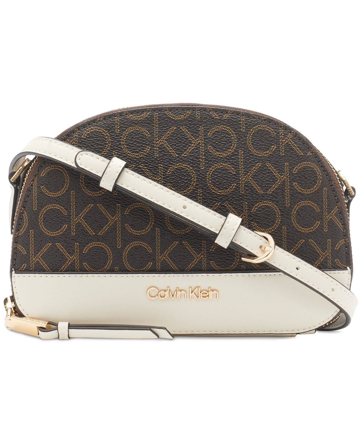 Calvin Klein Ashley Crossbody Brown/Khaki/Rosewood PROCESSING PROCESSING:  Handbags