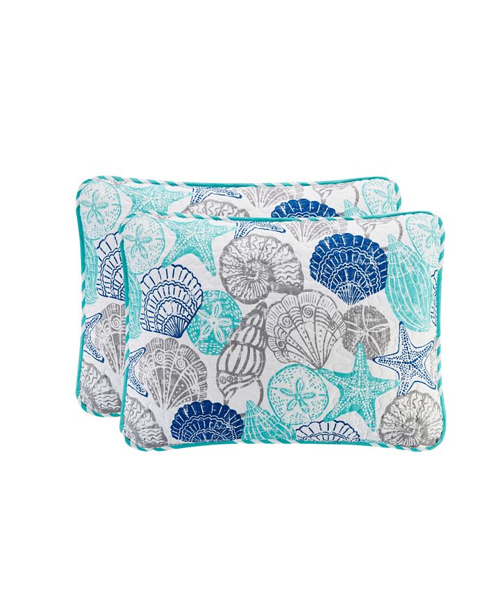 Macy's Seashell and Starfish Print Reversible 5 Piece Quilt Set, King