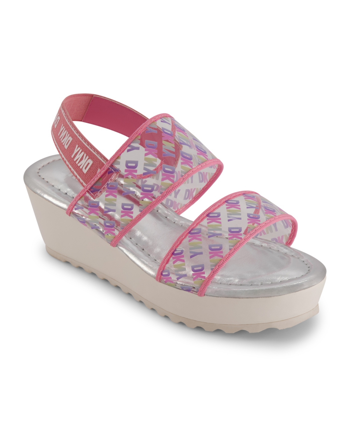 Shop Dkny Little Girls Wedge Sandals In Multi