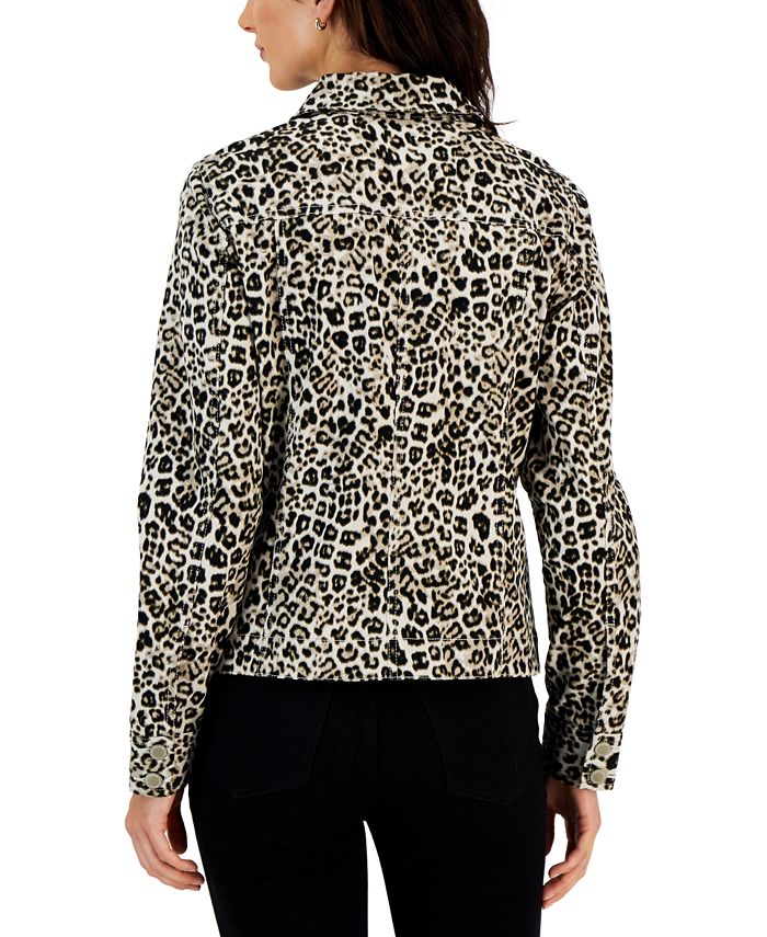 Charter Club Leopard-Print Denim Jacket, Created for Macy's & Reviews ...