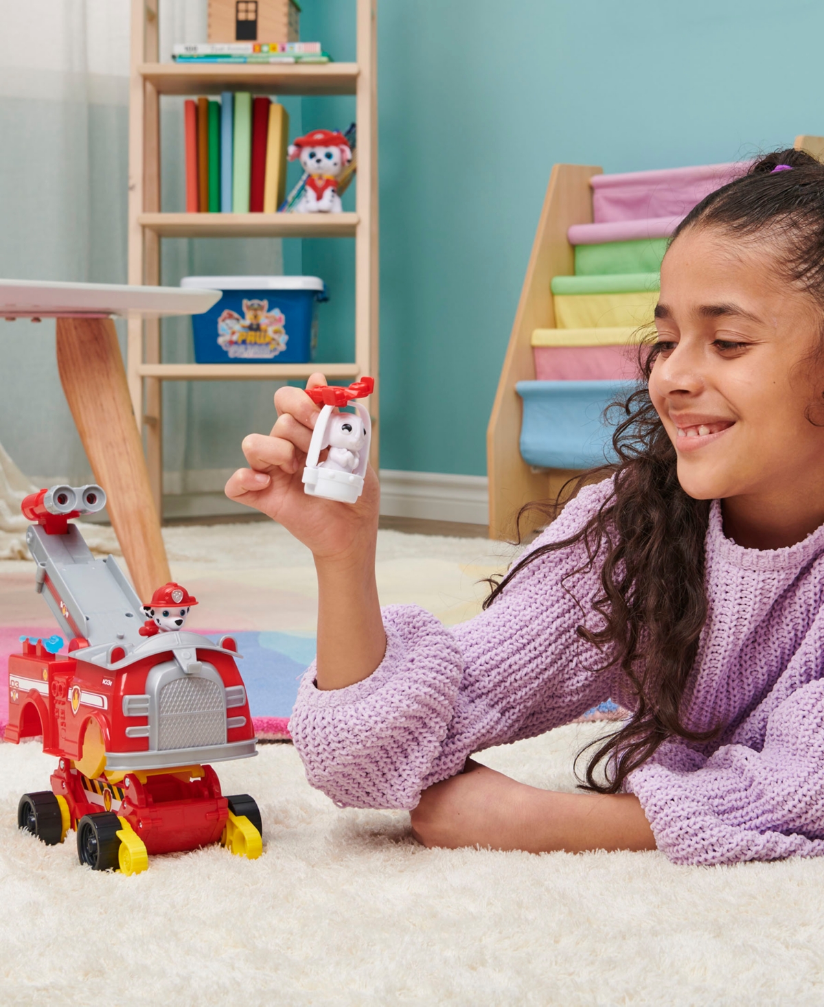 Shop Paw Patrol Marshall Rise And Rescue Changing Toy Car With Action Figures A In Multi-color