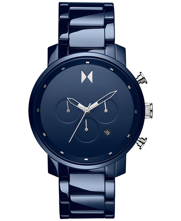 MVMT Men\'s Ceramic Bracelet Macy\'s 45mm - Blue Watch Chrono