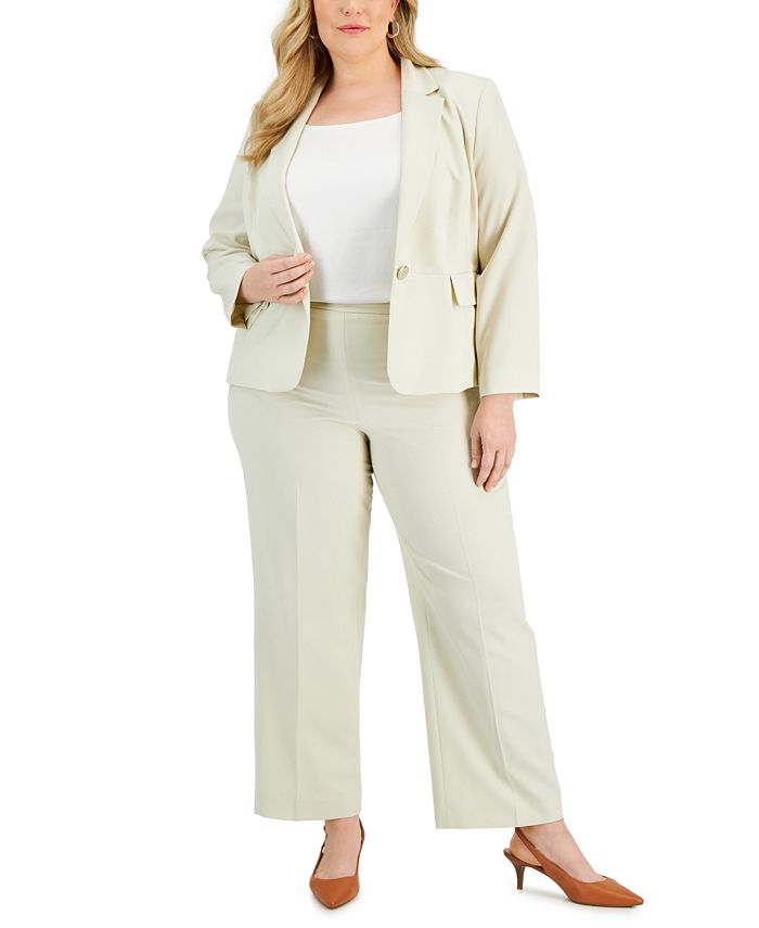 Le Suit Plus Size Notched Collar Pantsuit - Macy's
