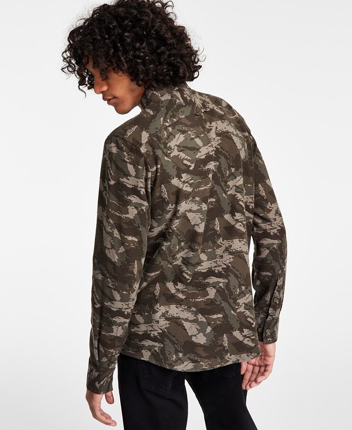 Sun + Stone Men's Leo RegularFit Camouflage Flannel Shirt, Created for
