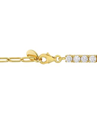 Cubic Zirconia Curved Bar Bracelet 