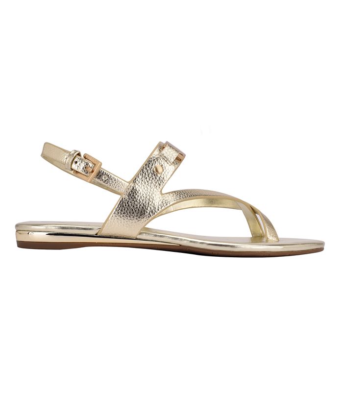 calvin klein women's sadra ankle strap flat sandals