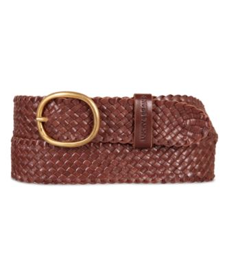 Women's Braided Woven Leather Pant Belt