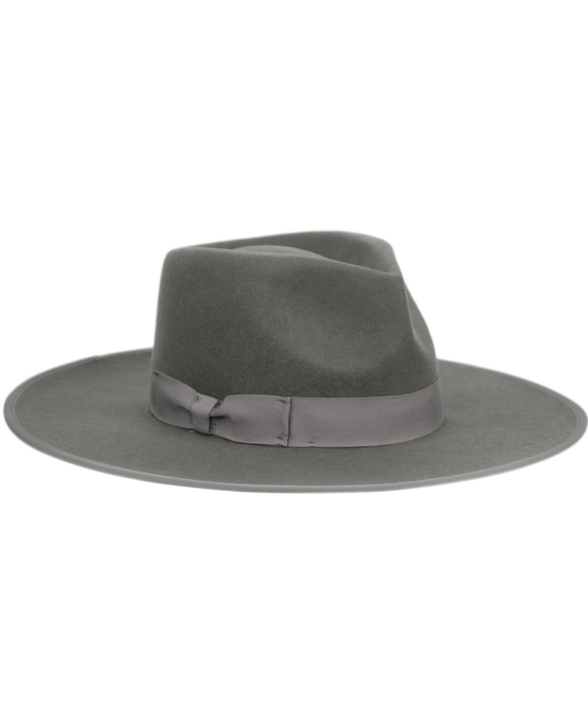 Angela & William Women's Wide Brim Felt Rancher Fedora Hat In Dark Gray