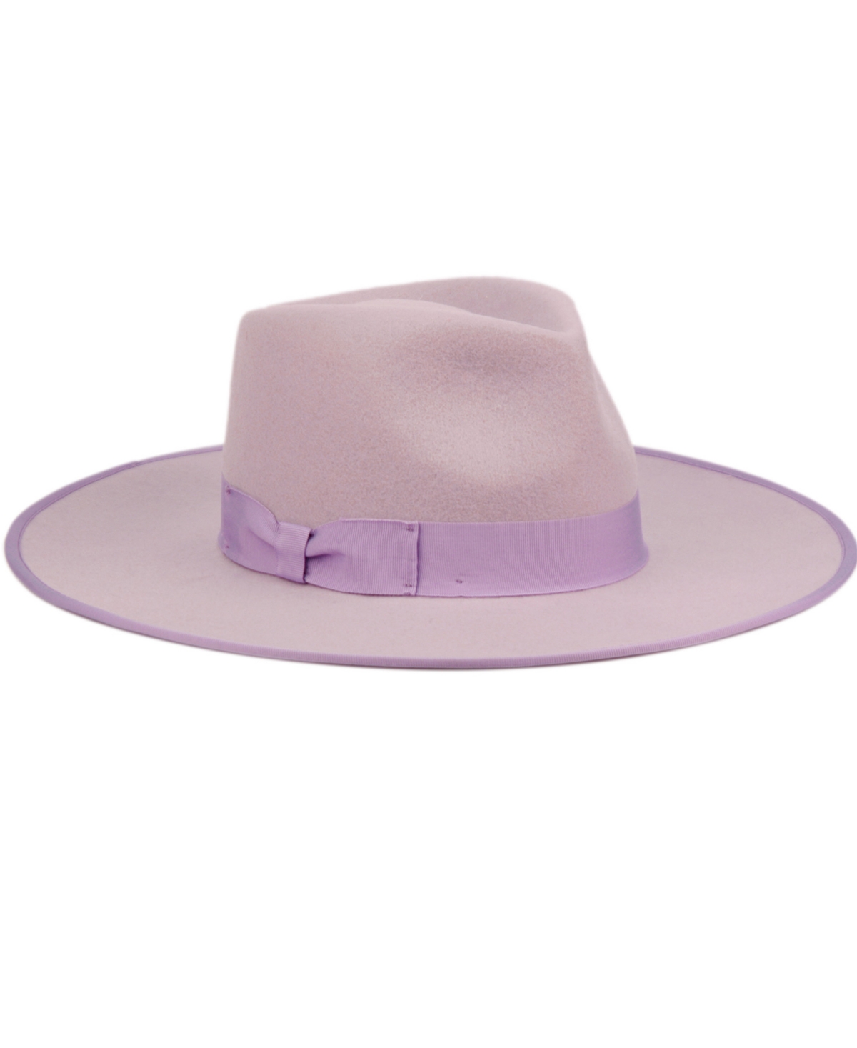 Women's Wide Brim Felt Rancher Fedora Hat - Light Gray