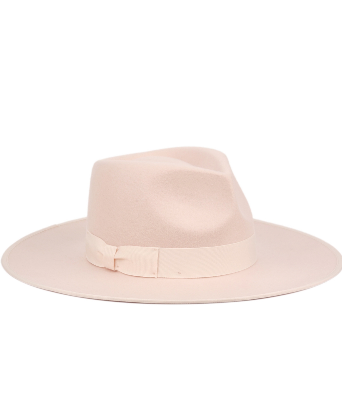 Angela & William Women's Wide Brim Felt Rancher Fedora Hat In Cream Pink
