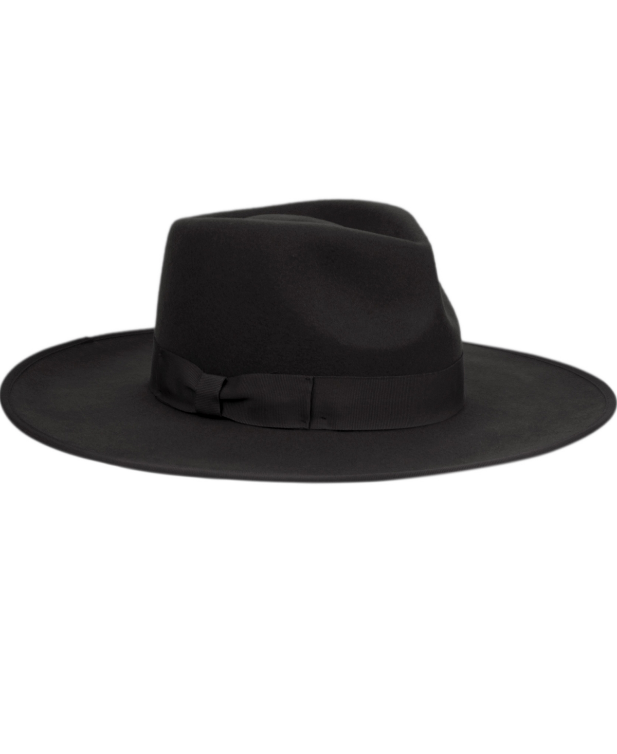 Angela & William Women's Wide Brim Felt Rancher Fedora Hat In Black