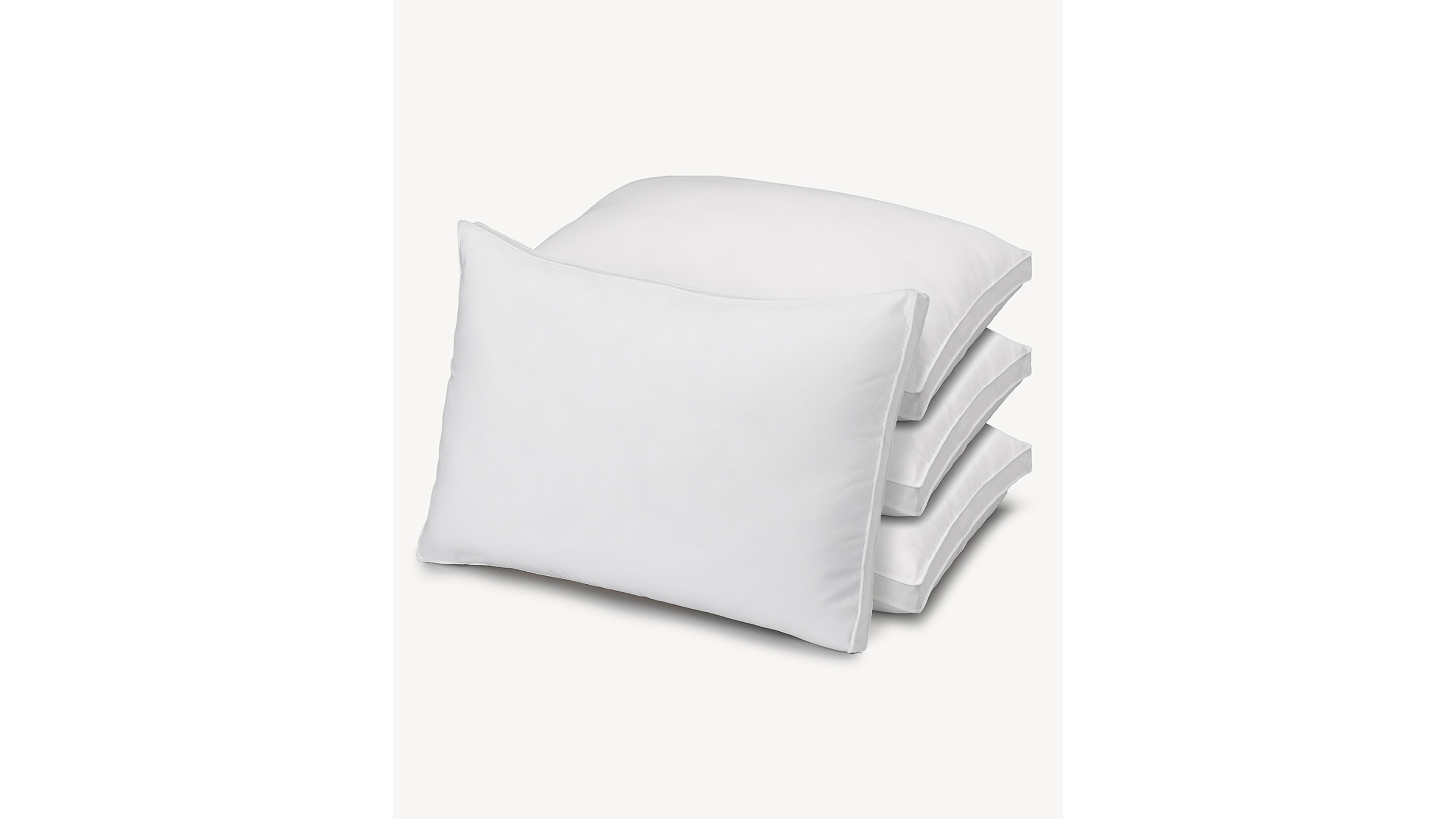 Plush Allergy Resistant Medium Down Like Fiber Filled 4-Pack Pillow, Queen