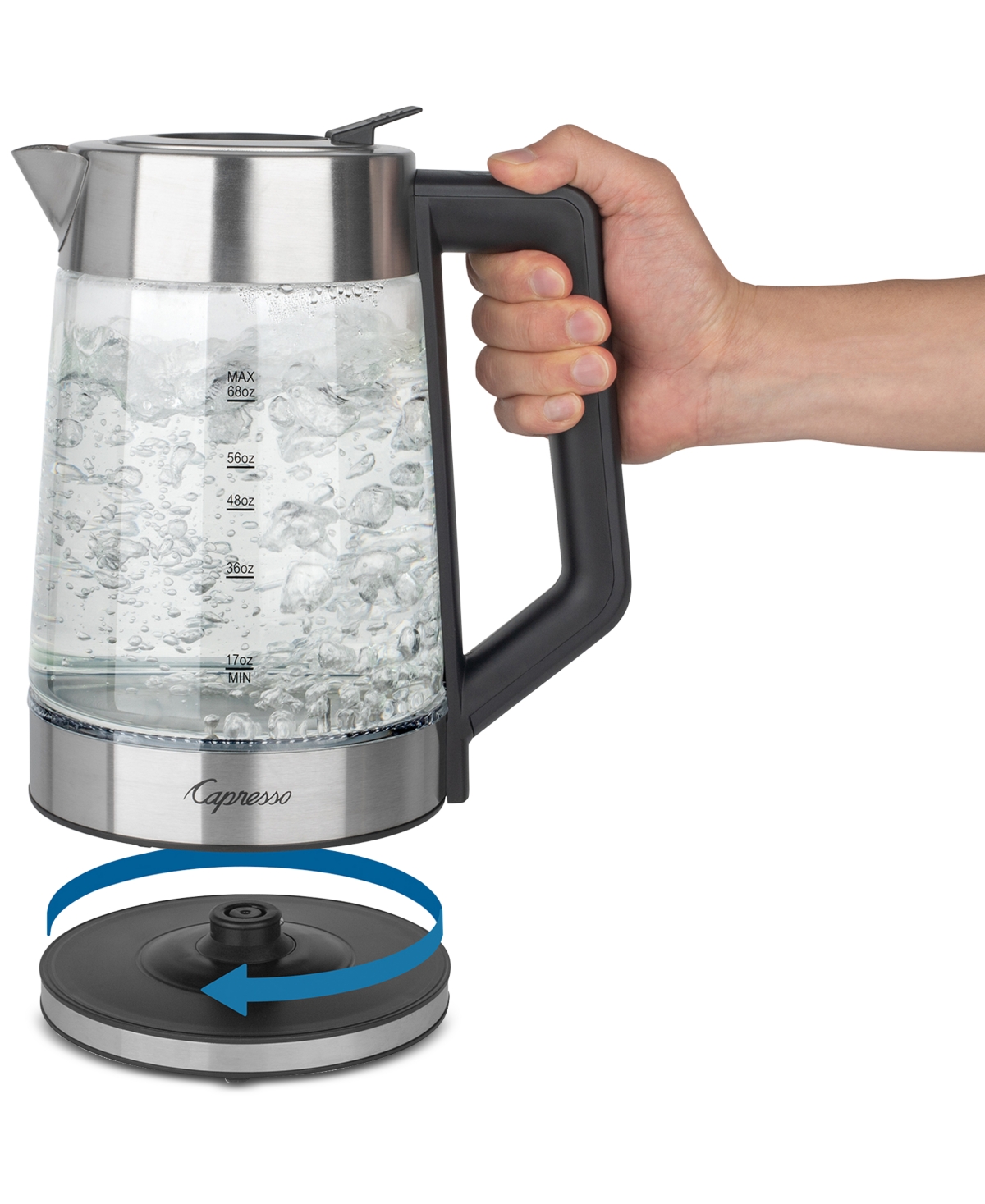 Shop Capresso H2o Select Glass Kettle In Glass,stainless Steel