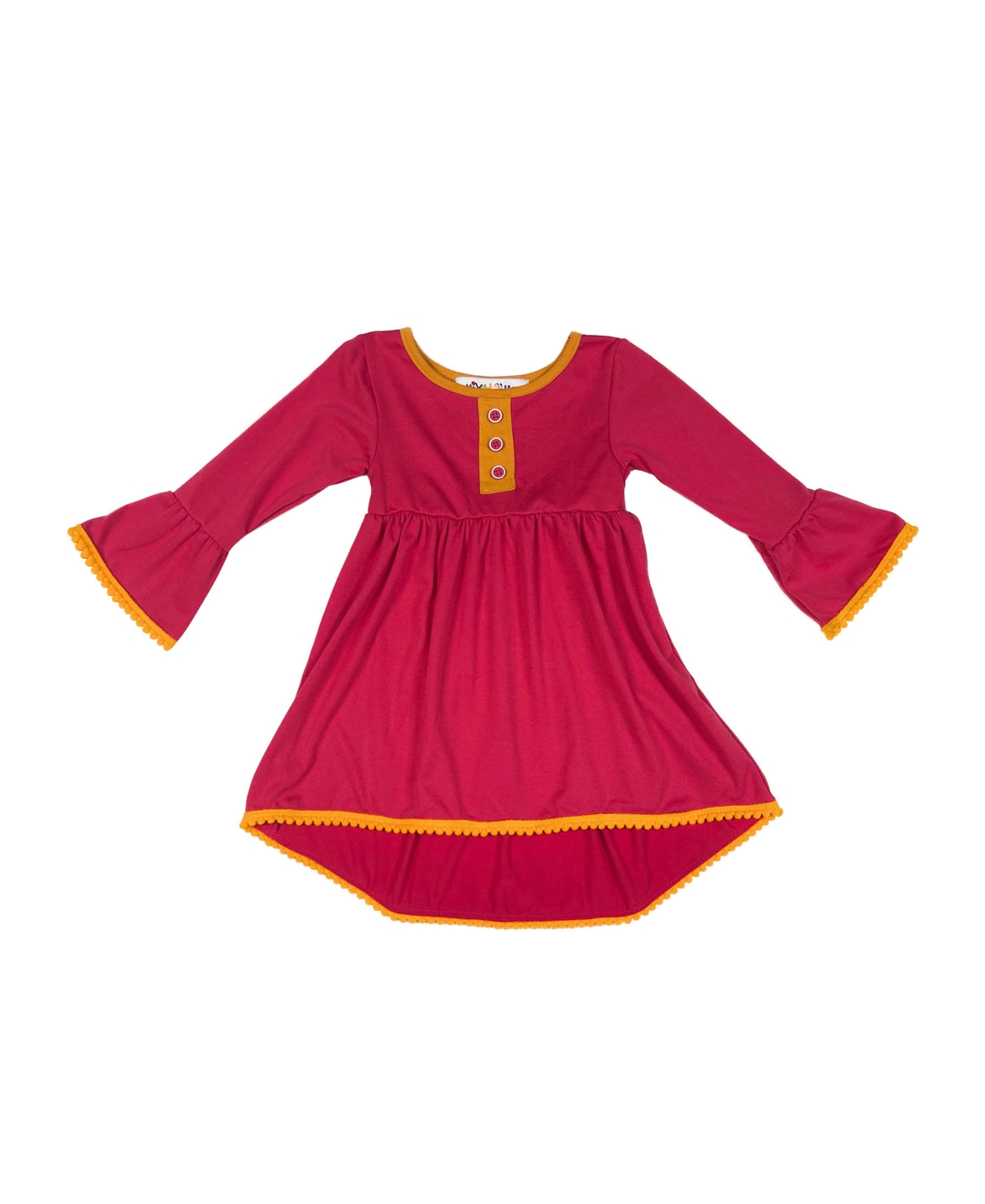 Mixed Up Clothing Baby Girls Pom-pom-trim Hi-low Dress In Magenta