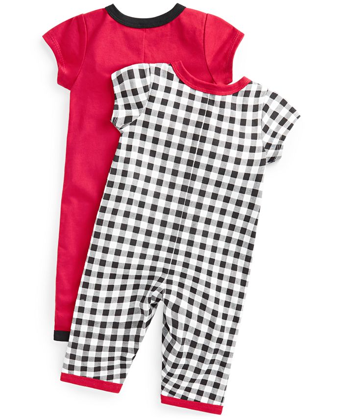 First Impressions Baby Boys Patterned and Solid Union Suits, Pack of 2